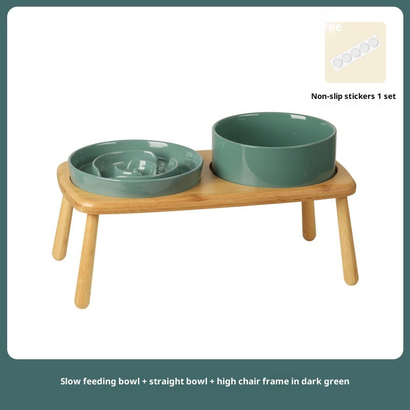 Ceramic Slow Feeding Pet Bowl Anti-Choking Tip-Proof Design