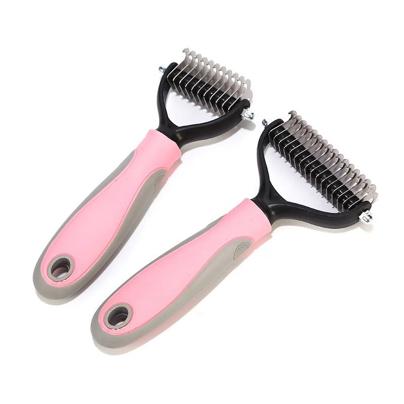Double Sided Pet Grooming Brush Hair Removal Dematting Comb
