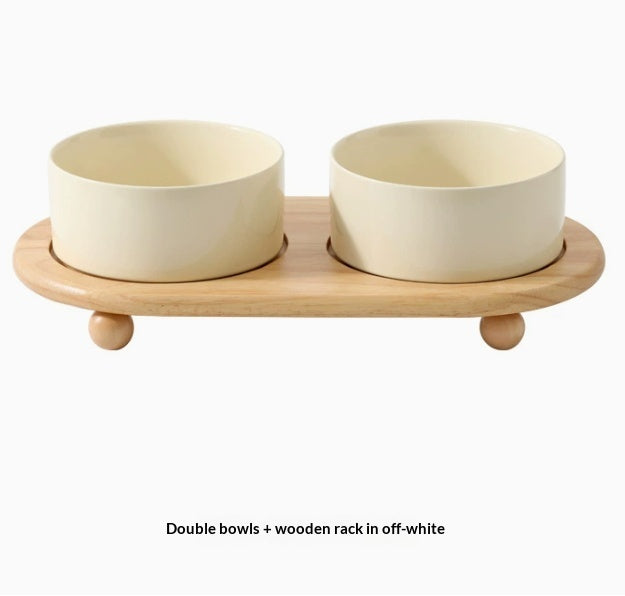 Ceramic Pet Food Bowl Set Feeding Supplies