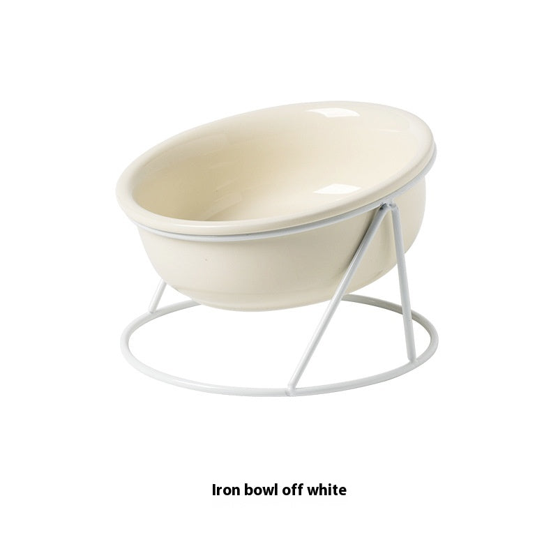 Ceramic Double Pet Feeding And Drinking Bowl Raised Stand