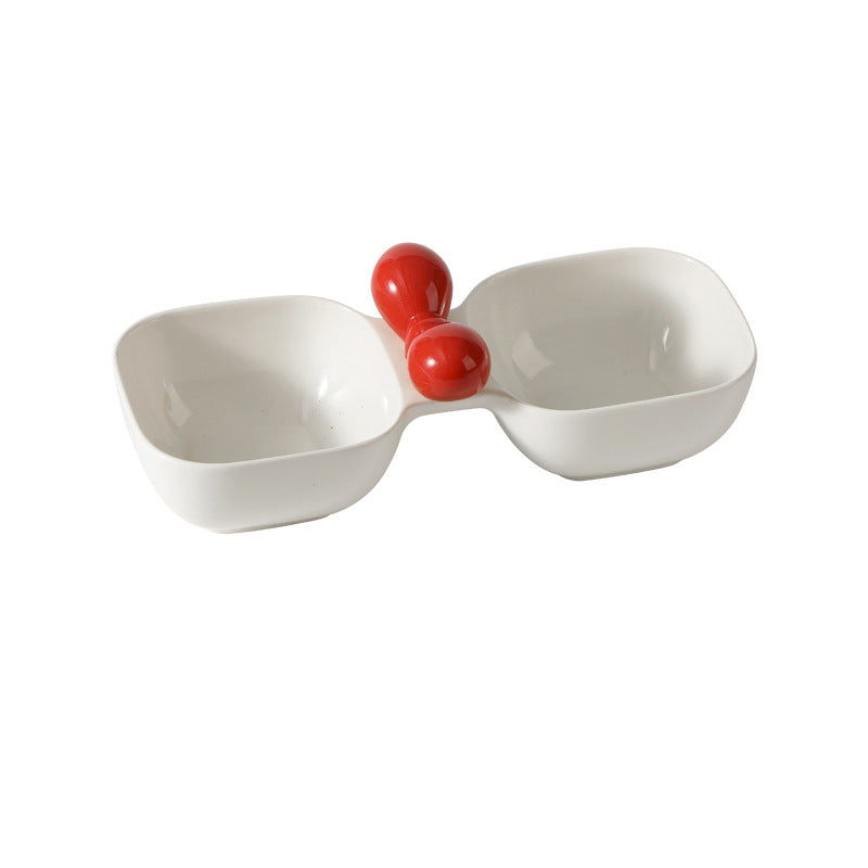 Ceramic Pet Feeding And Drinking Double Bowl Set