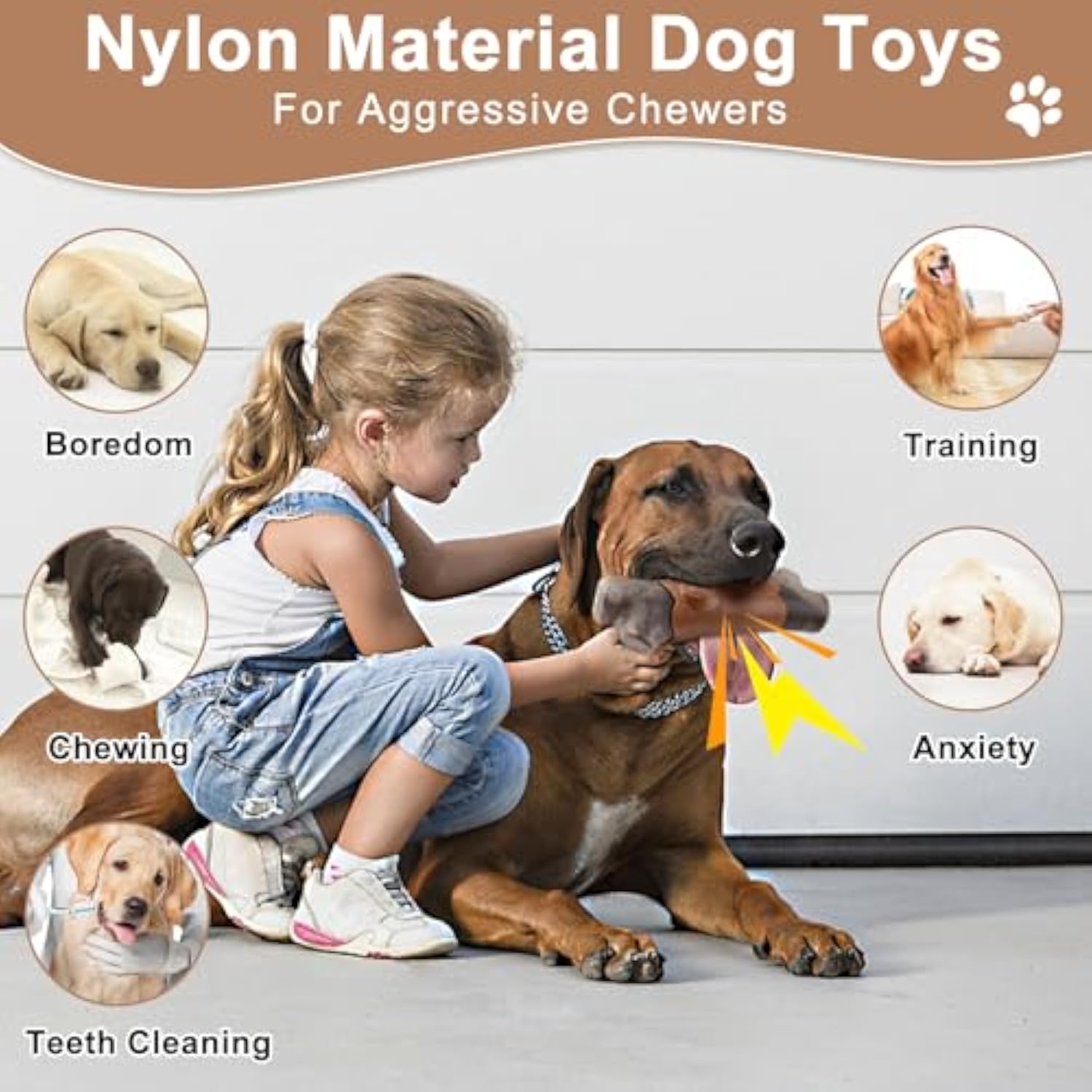 Pet Indestructible Bacon Flavored Durable Chew Toy For Aggressive Chewers