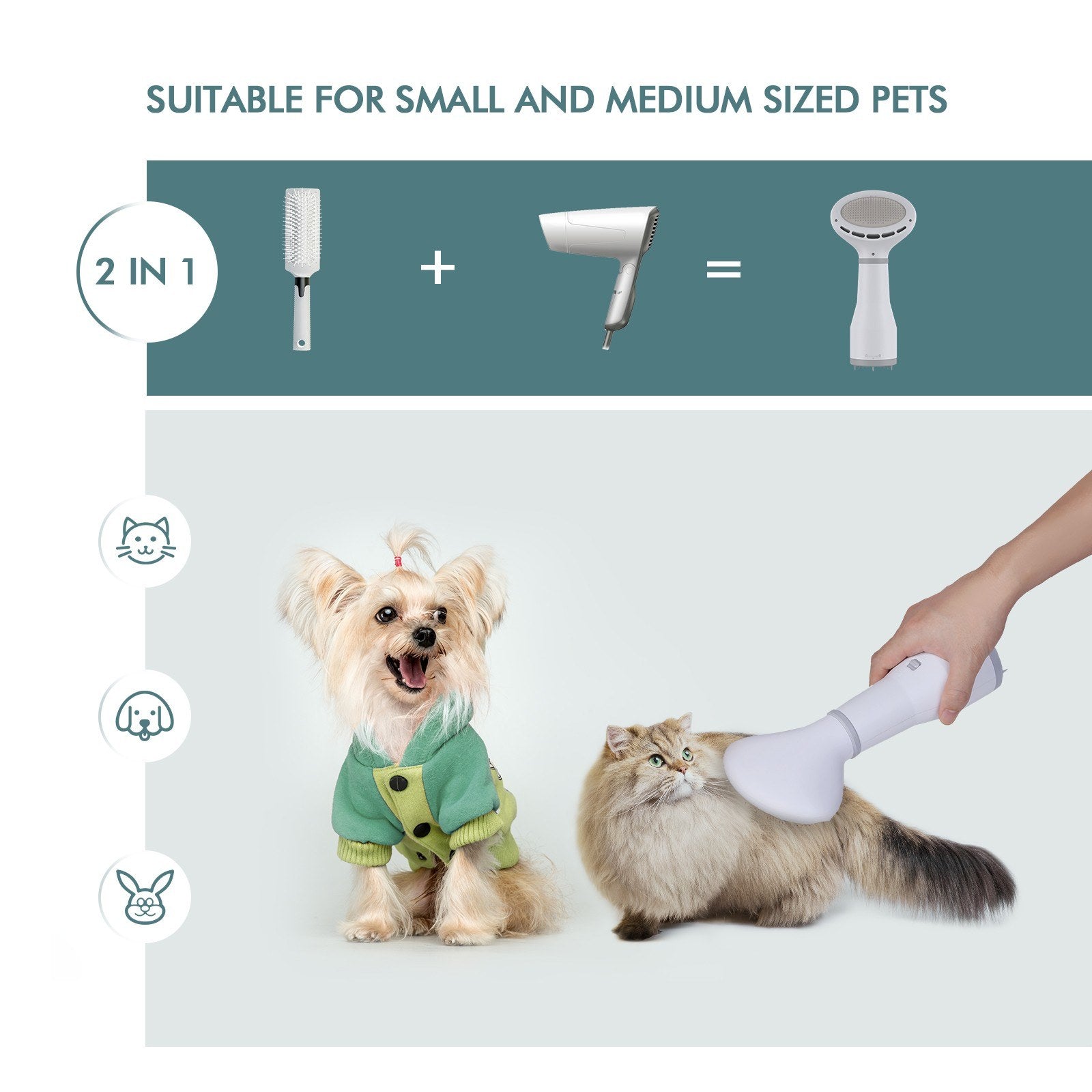 Pet Grooming Hair Dryer Slicker Brush Drying Tool