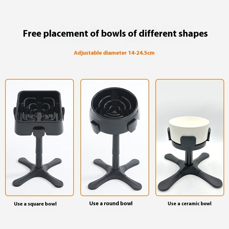 Pet Bowl Bracket Adjustable Height Anti-Tumble Feeder Stand