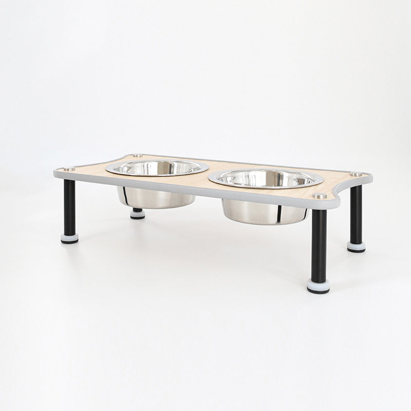 Adjustable Height Pet Food Bowl Stand Rack