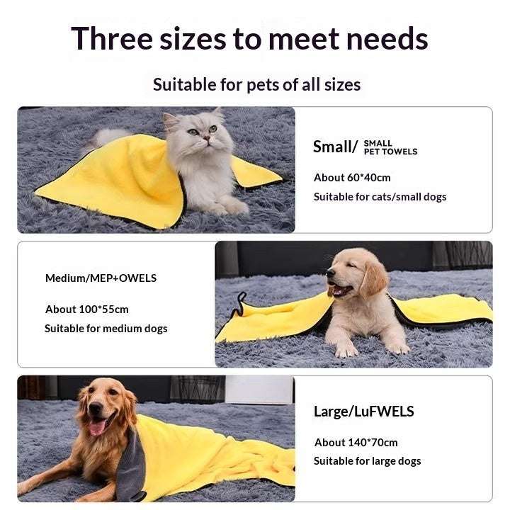 Super Absorbent Pet Bath Towel Quick Drying Bathing Towel