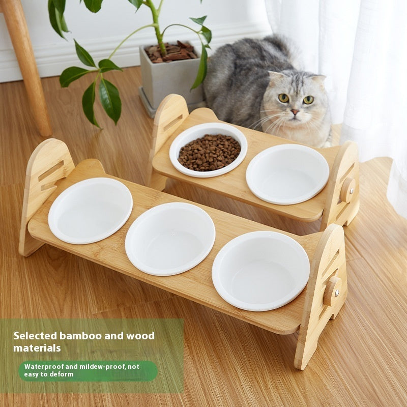 Oblique Mouth Pet Cervical Spine Support Drinking Bowl