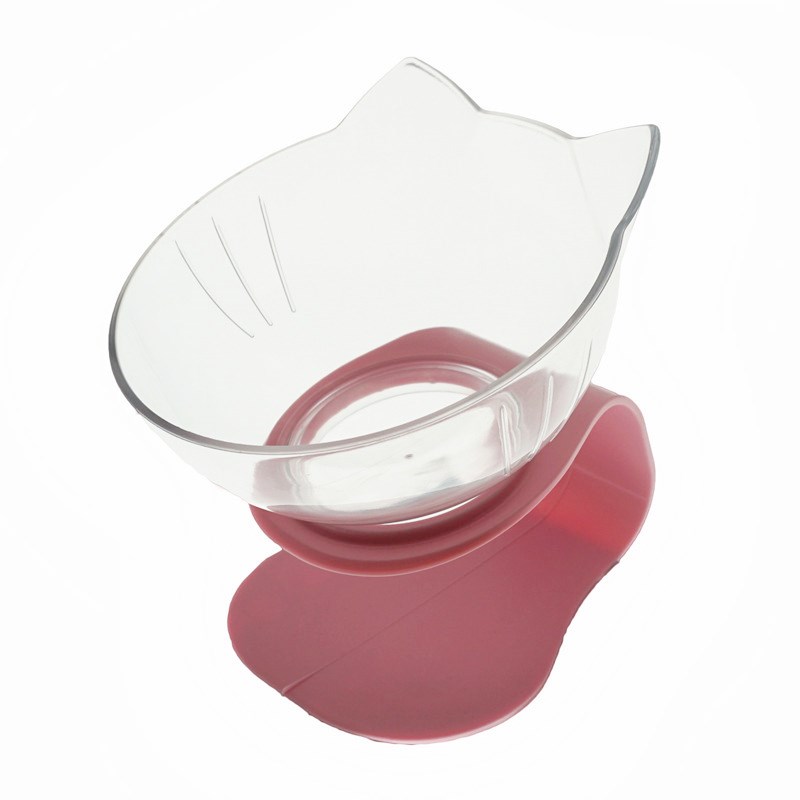 Non-Slip Double Pet Bowl Raised Stand Transparent Feeder