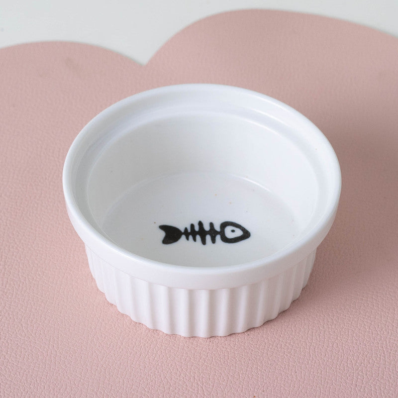 Ceramic Double Pet Bowl Elevated Diagonal Feeding Stand
