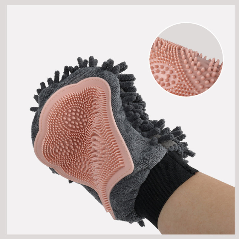 2 In 1 Pet Grooming Glove Bathing Brush Massage Tool