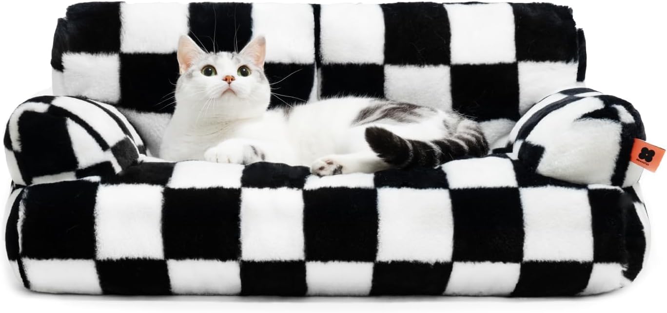 Fluffy Washable Pet Couch Bed Non Slip Sleeping Nest