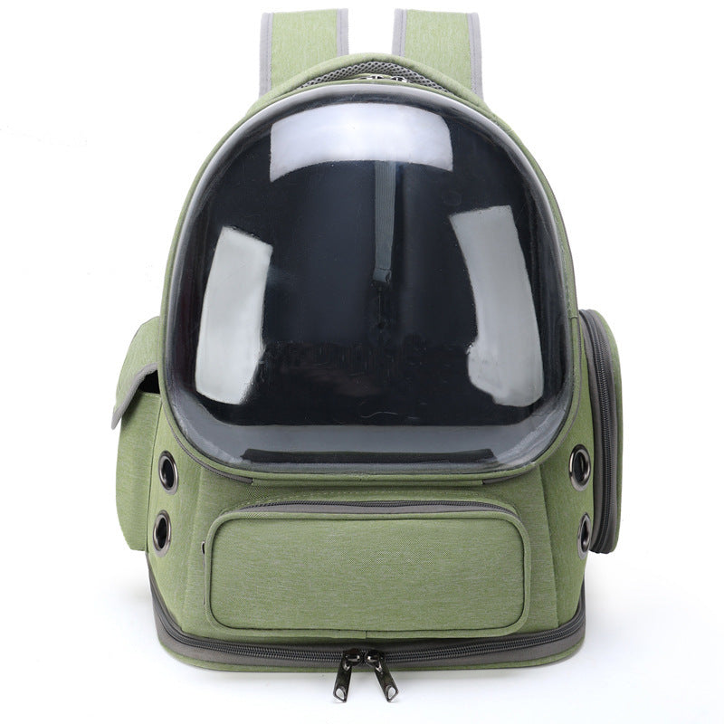 Portable Pet Transparent Space Capsule Backpack Carrier Diaper Bag
