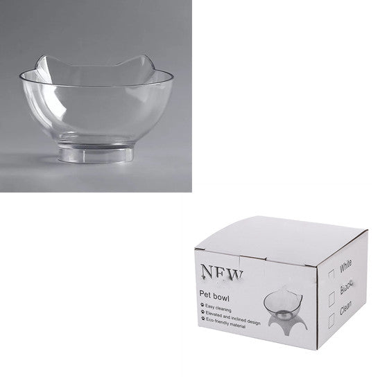 Non-Slip Double Pet Bowl Raised Stand Transparent Feeder