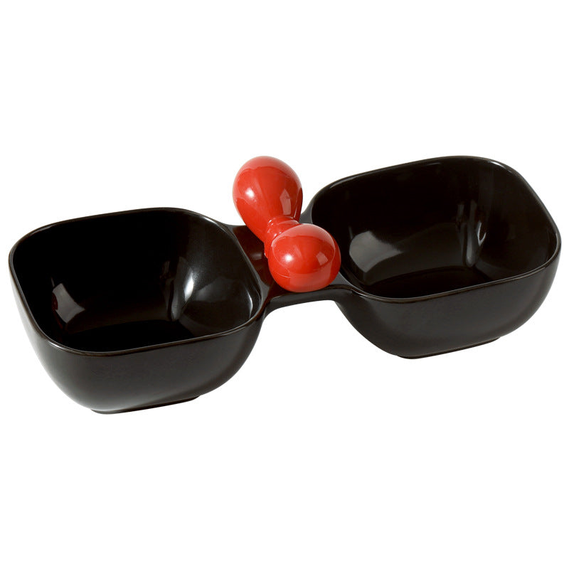 Ceramic Pet Feeding And Drinking Double Bowl Set