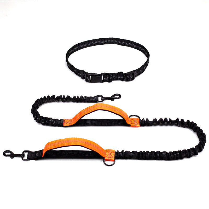 Multifunctional Reflective Double Telescopic Pet Running Leash Rope Lead