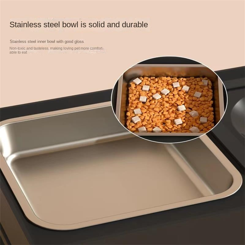 Adjustable Double Bowl Pet Feeding Stand Stainless Steel Elevated Dispenser