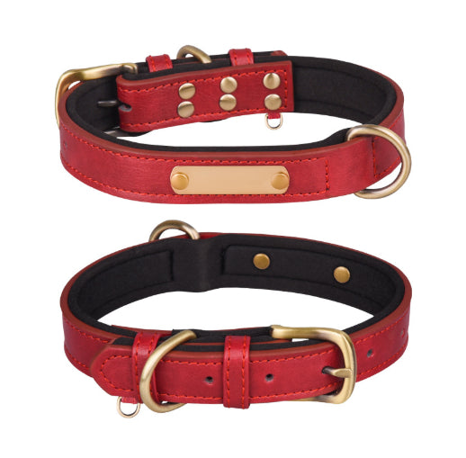 Breathable Leather Collar And Leash Set