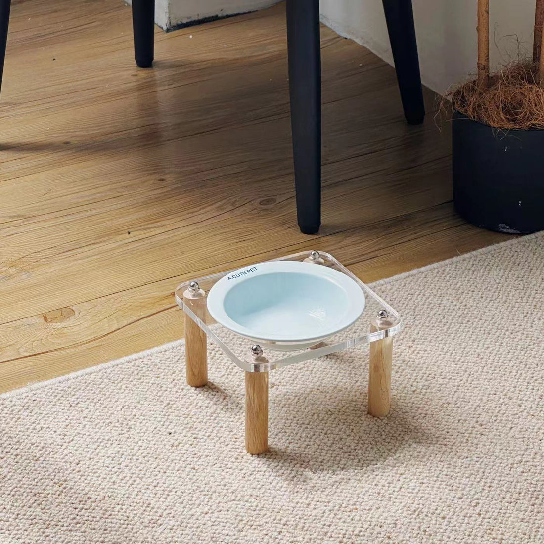 Anti-Tumble Elevated Pet Food And Water Bowl Double Holder Ceramic Stand