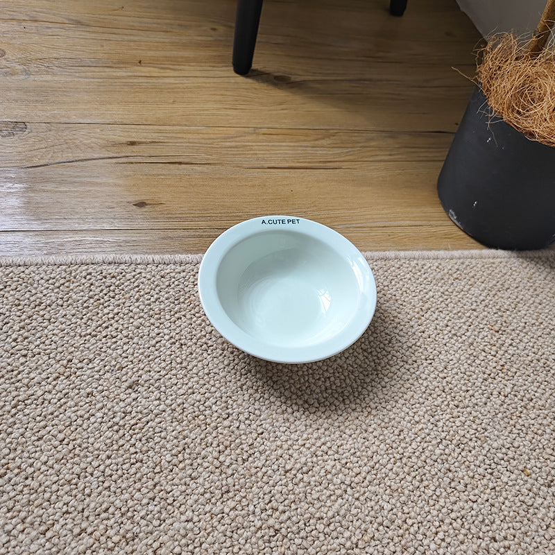 Anti-Tumble Elevated Pet Food And Water Bowl Double Holder Ceramic Stand