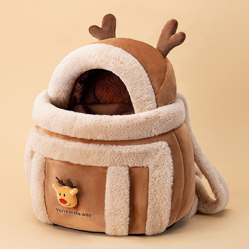 Animal Shaped Portable Pet Backpack Diaper Shoulder Carrier Bag
