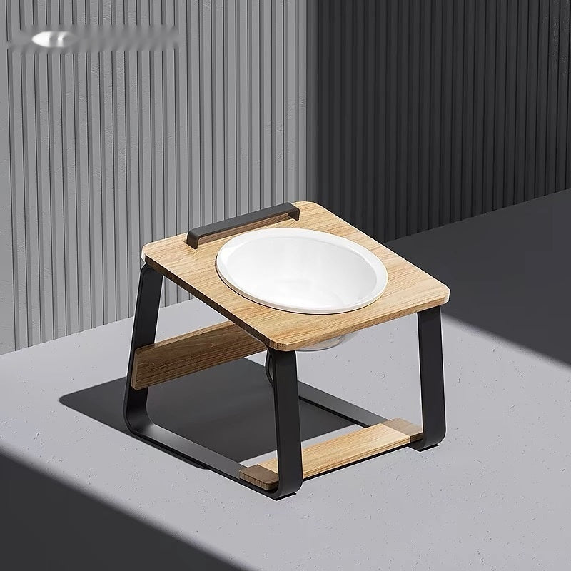 Ceramic Double Pet Feeding And Water Bowl Raised Stand