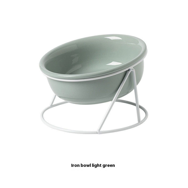 Ceramic Double Pet Feeding And Drinking Bowl Raised Stand