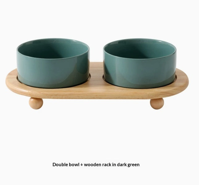 Ceramic Pet Food Bowl Set Feeding Supplies