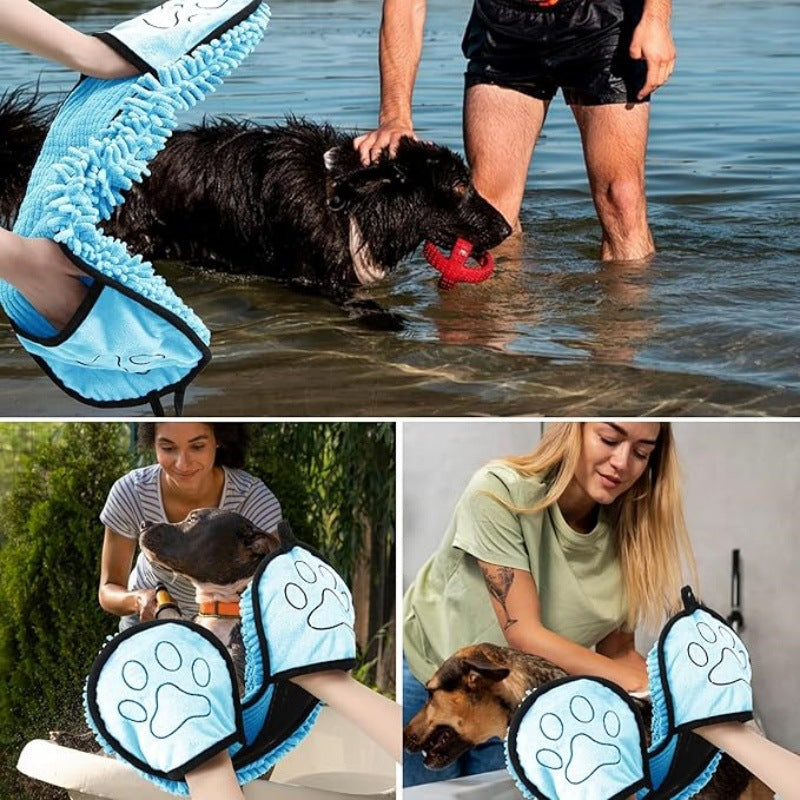 Specially Designed Pet Bath Towel Quick Absorbent Water Drying Towel
