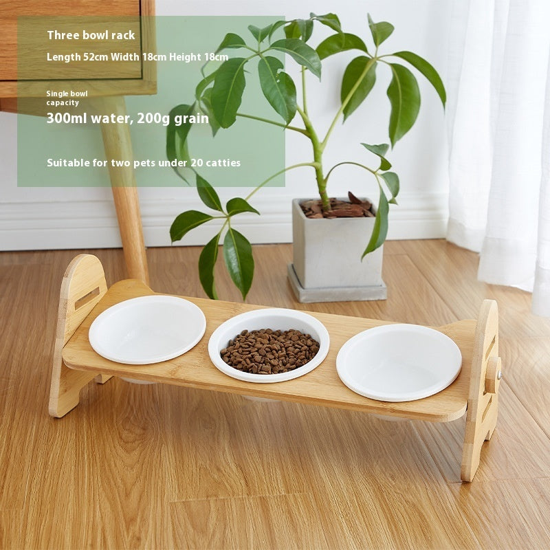 Oblique Mouth Pet Cervical Spine Support Drinking Bowl