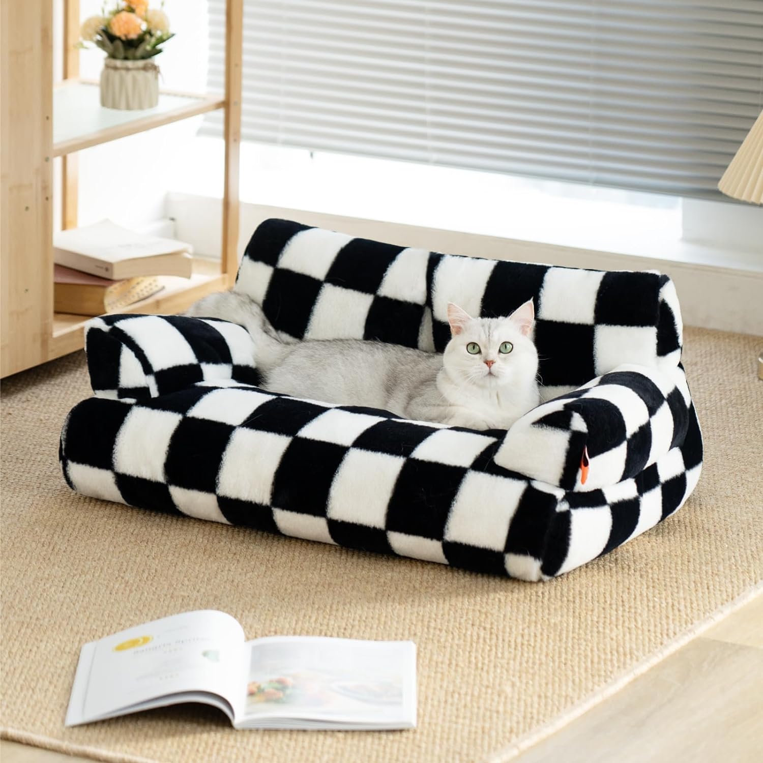 Fluffy Washable Pet Couch Bed Non Slip Sleeping Nest