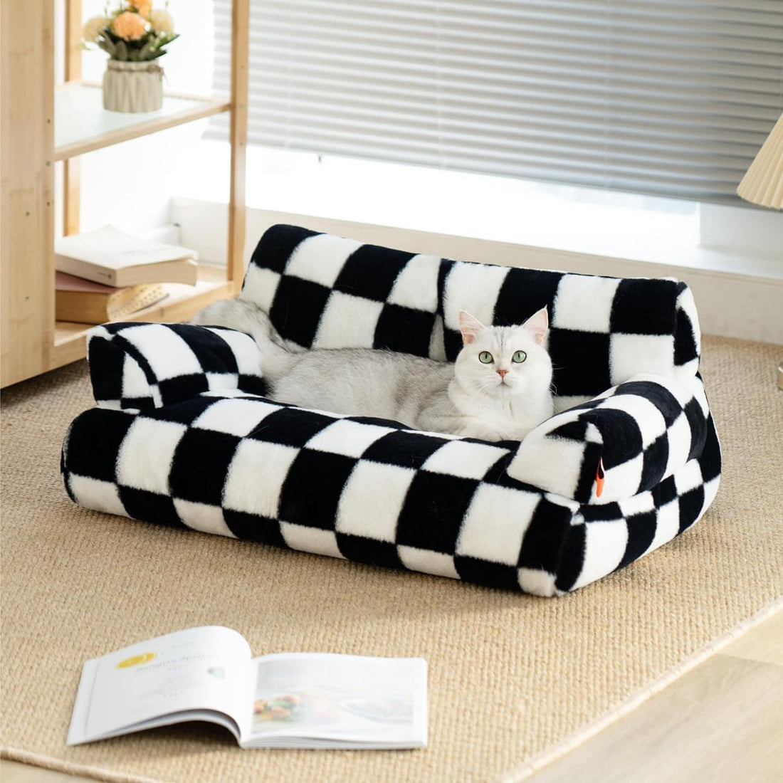 Fluffy Washable Pet Couch Bed Non Slip Sleeping Nest