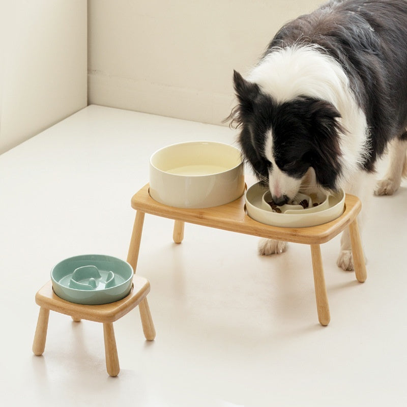 Ceramic Slow Feeding Pet Bowl Anti-Choking Tip-Proof Design