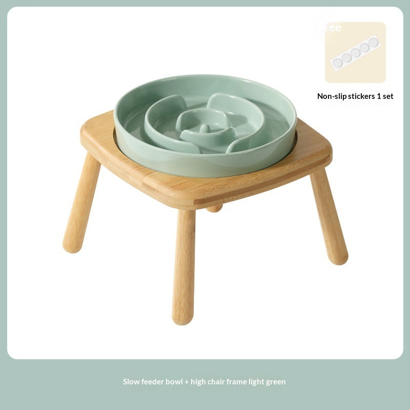 Ceramic Slow Feeding Pet Bowl Anti-Choking Tip-Proof Design