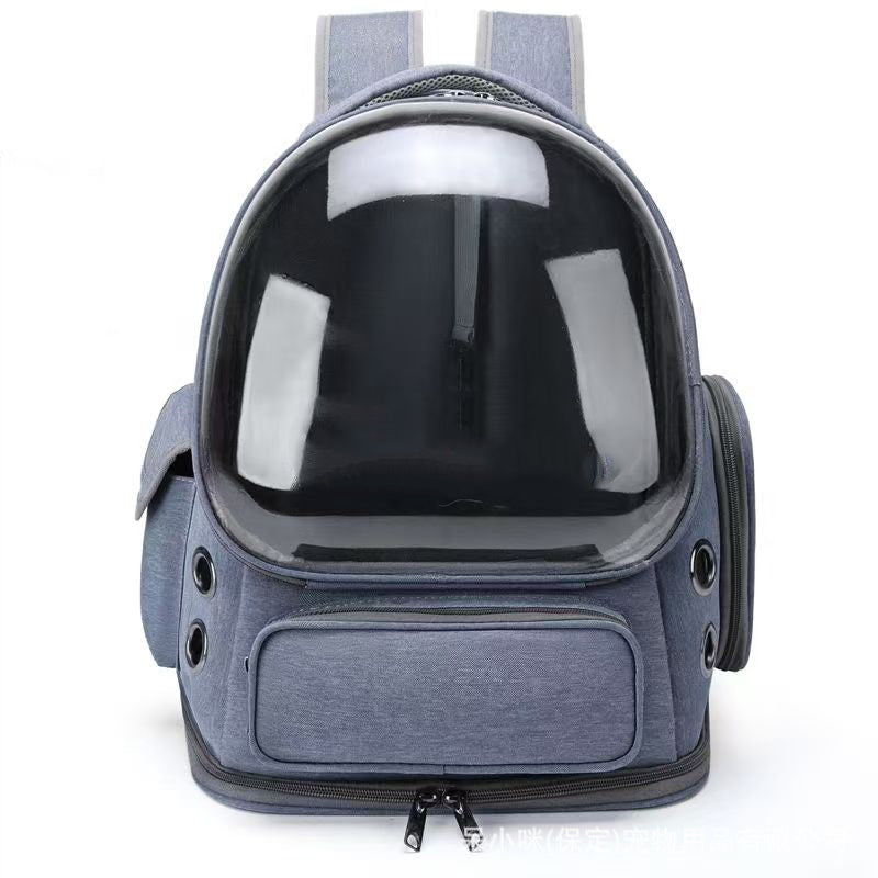 Portable Pet Transparent Space Capsule Backpack Carrier Diaper Bag