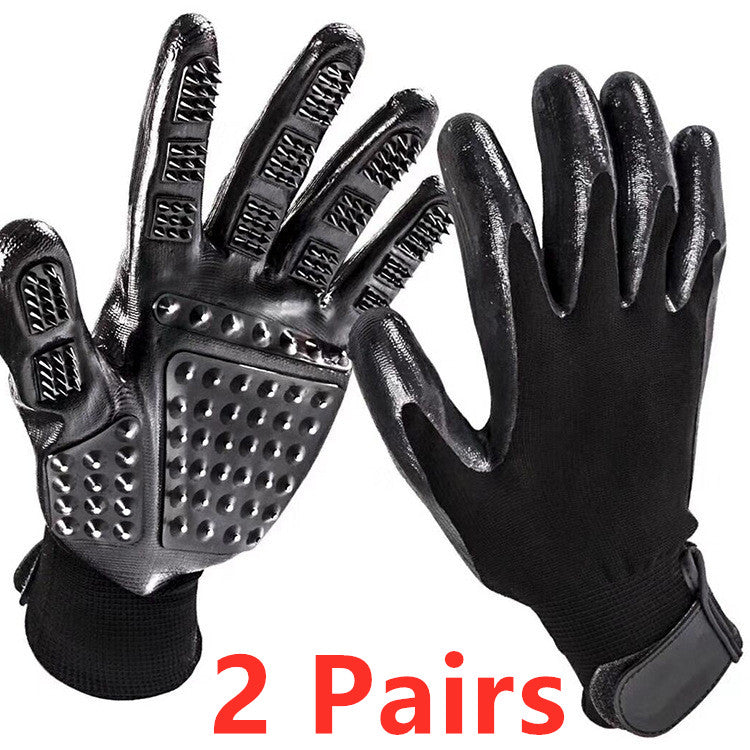 Pet Grooming Glove Rubber Shedding Hair Removal Massage Tool