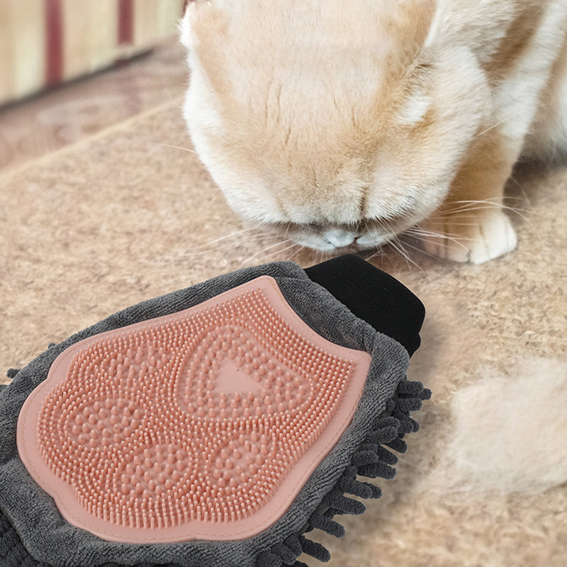 2 In 1 Pet Grooming Glove Bathing Brush Massage Tool