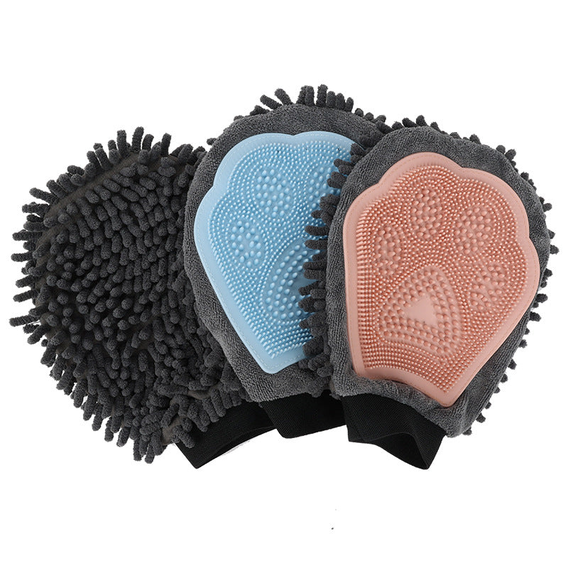 2 In 1 Pet Grooming Glove Bathing Brush Massage Tool