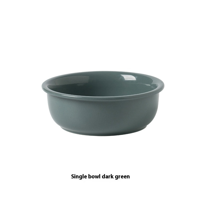 Ceramic Double Pet Feeding And Drinking Bowl Raised Stand